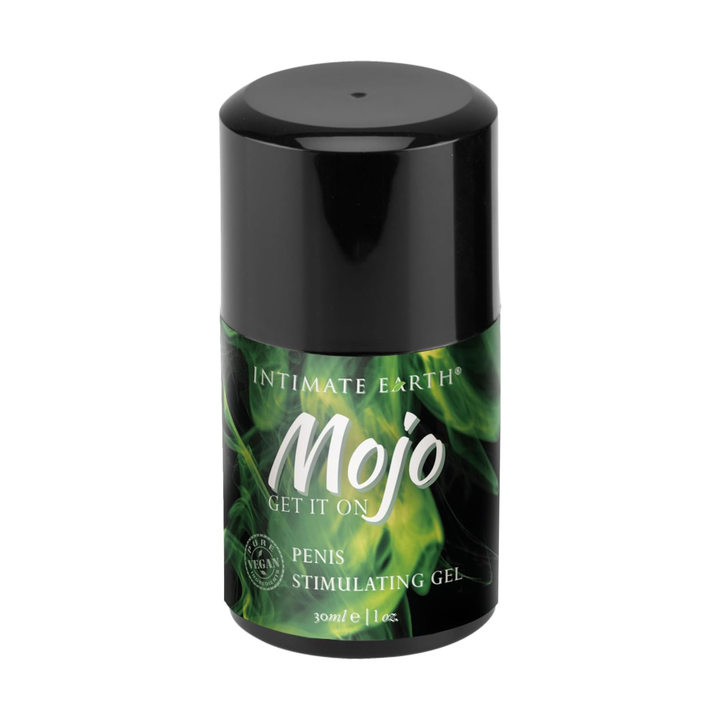 front side of MOJO Niacin and Ginseng Penis Stimulating Gel Lubricant 1oz 