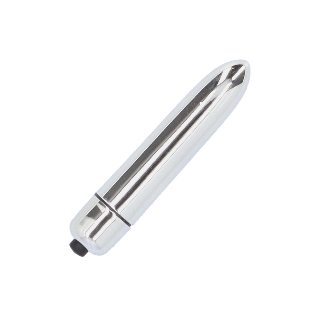 silver Slim Tapered Bullet Vibrator TooTimid