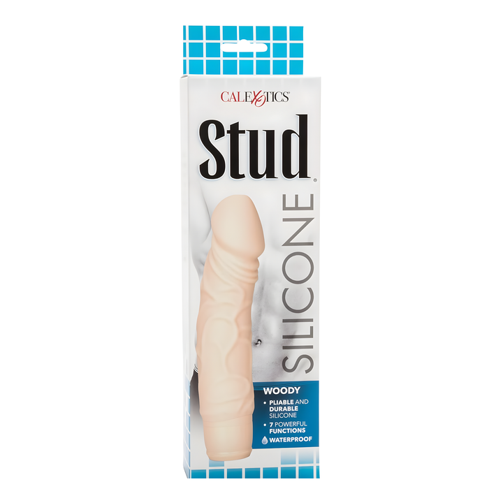 front side of Silicone Woody Vibrating Realistic Dong packaging 