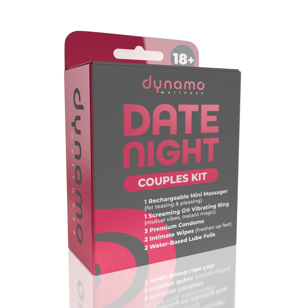front side of Dynamo Wellness Date Night Couples Kit packaging 