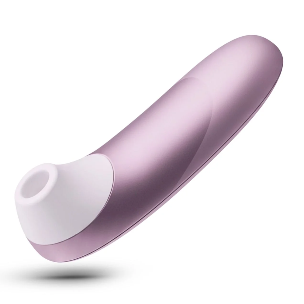angled side view of Womanizer Pro Rechargeable Silicone Air Pulse Clitoral Vibrator