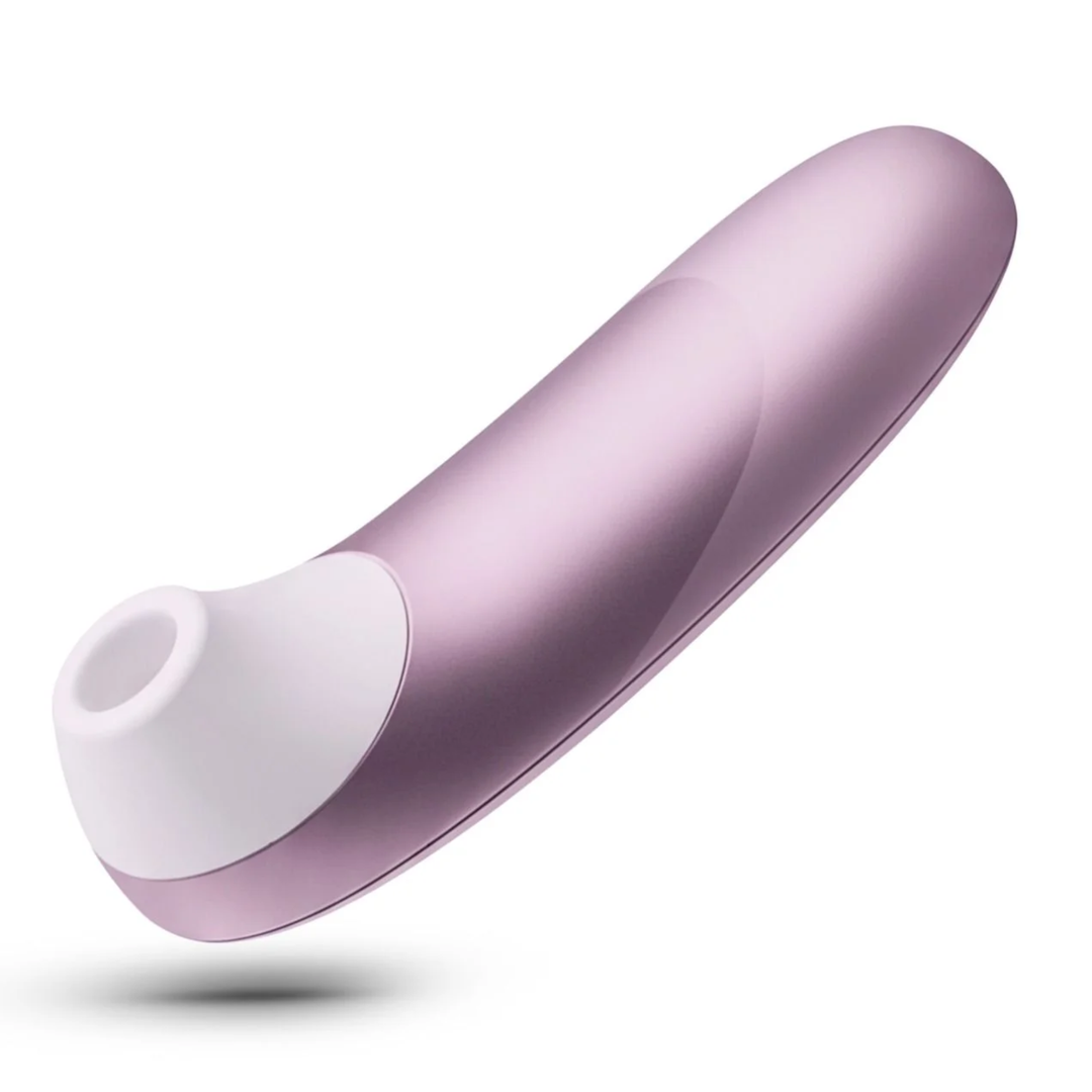 angled side view of Womanizer Pro Rechargeable Silicone Air Pulse Clitoral Vibrator