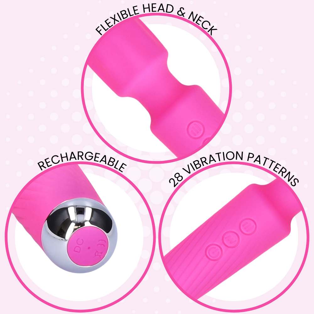 Flexible neck, rechargeable, 28 vibrations