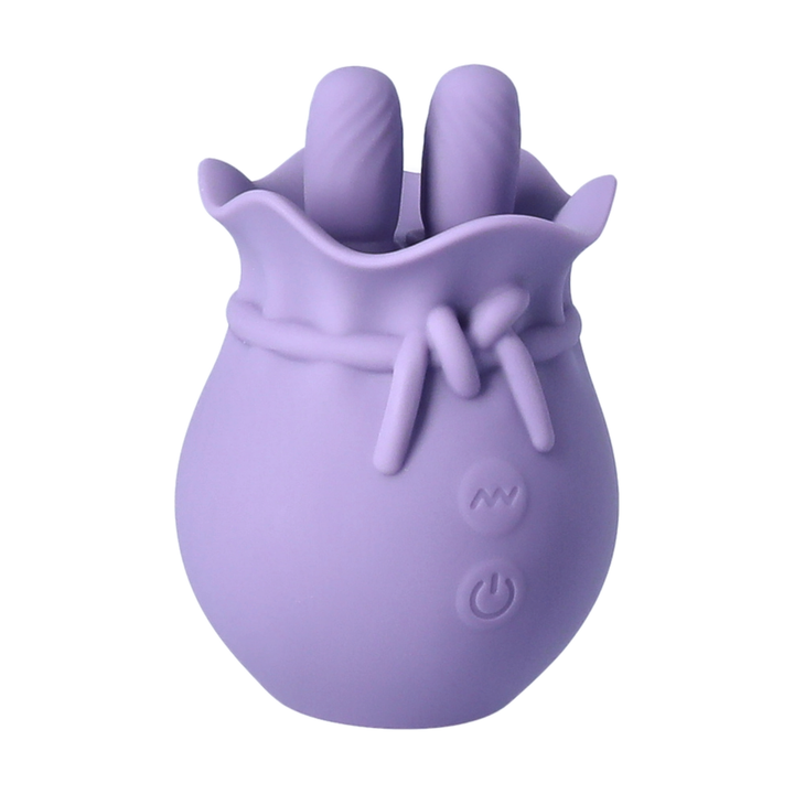 angled front side view of Lavender Lover - Double Tongue Clit Licker