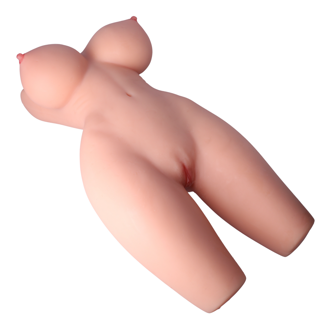 side view of medium size sex doll in beige DD breasts 