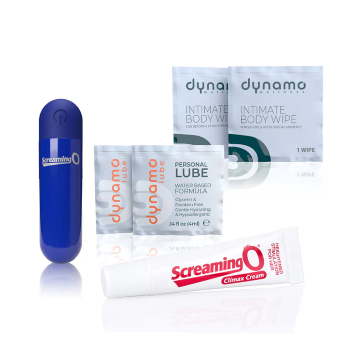 inside contents of Dynamo Wellness Glow Up Arousal Kit 