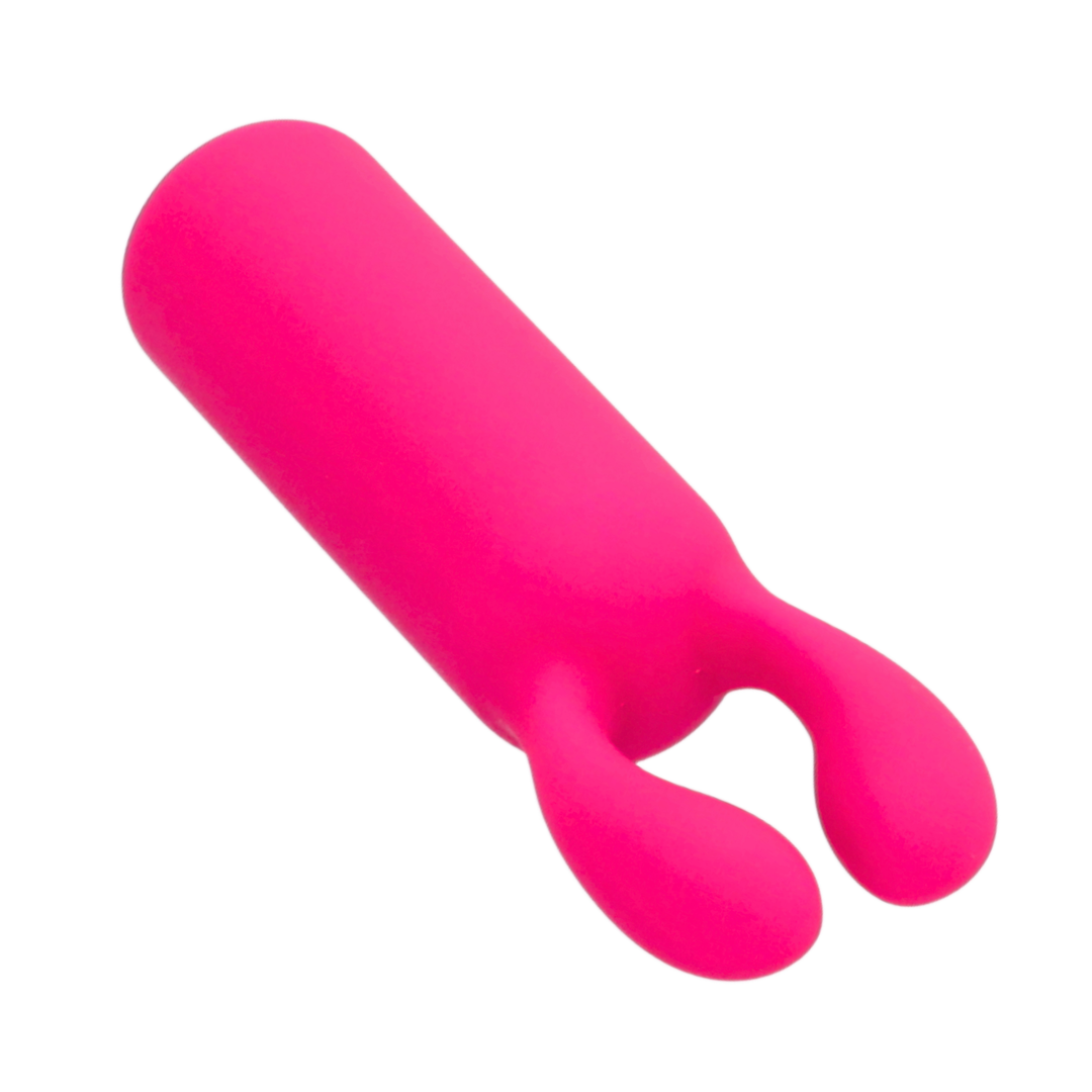 view of prongs from Mini Silicone Clit Encasing Vibe
