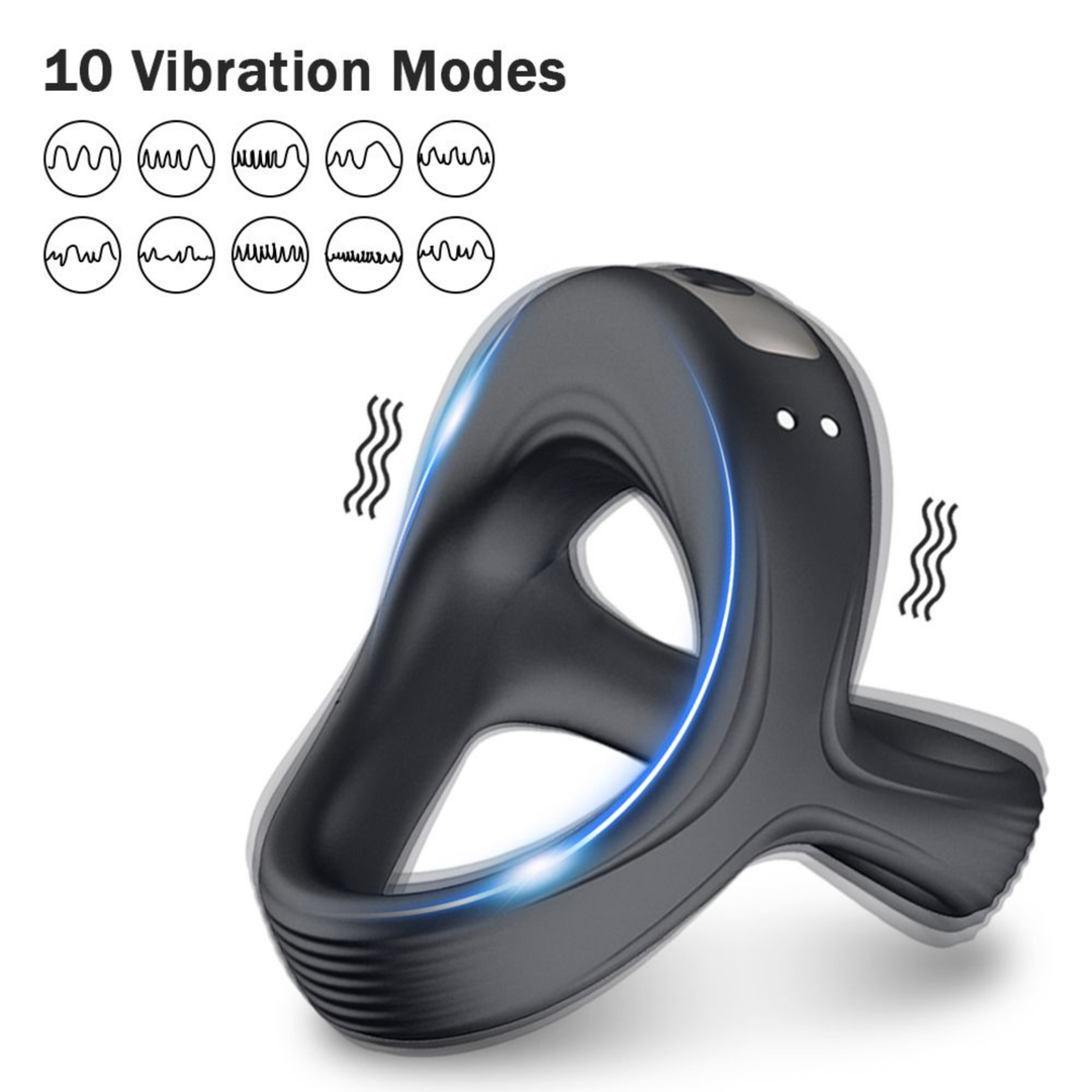 10 vibration modes for Vibrating Dual Cock Ring