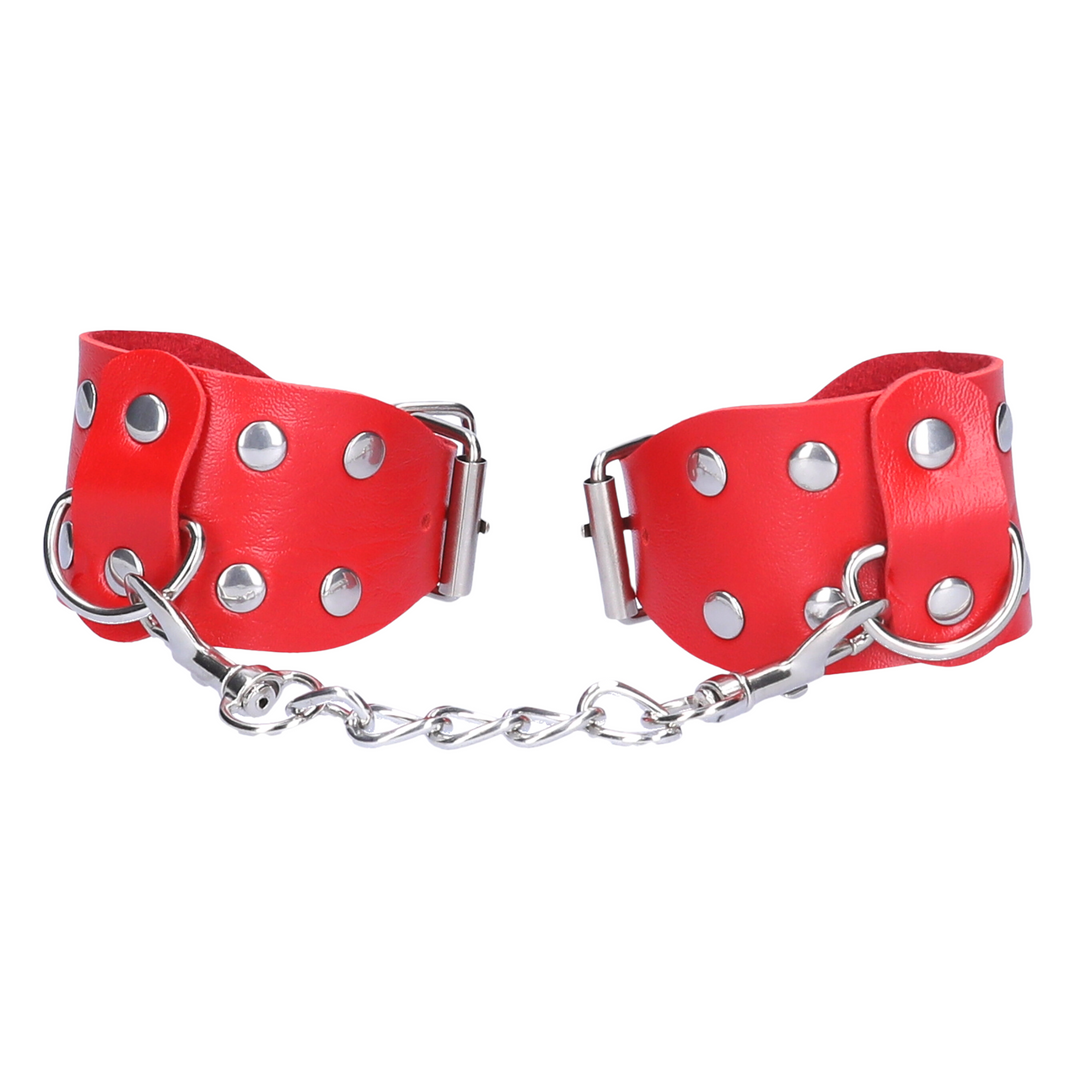 Red set of bondage handcuffs