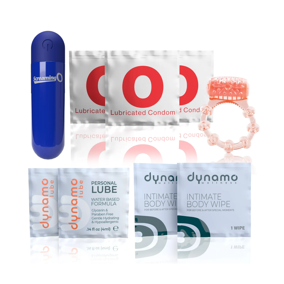 inside contents of Dynamo Wellness Date Night Couples Kit 