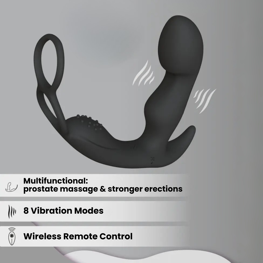 Prostate Curve Dual Ring - Remote Control Vibrating Prostate Massager product features