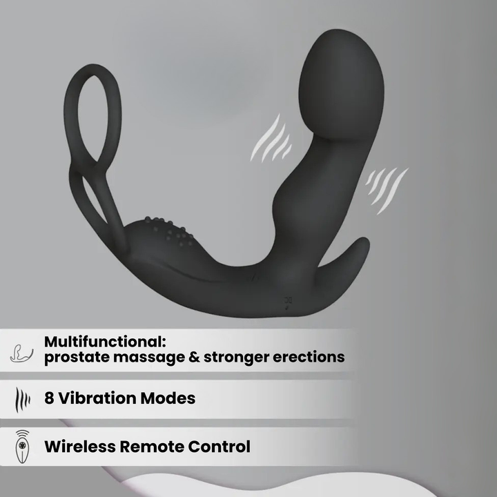 Prostate Curve Dual Ring - Remote Control Vibrating Prostate Massager product features