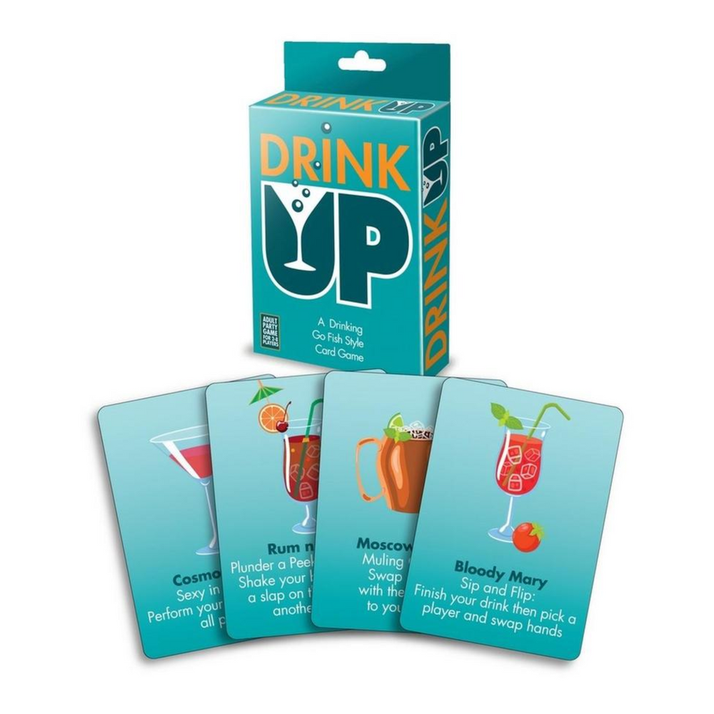 Drink Up Card Game with cards laying out 