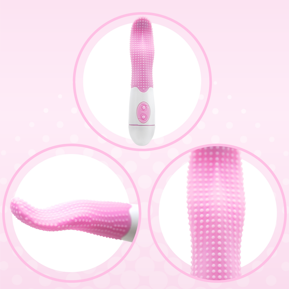 Various angles of the nubby tongue vibrator