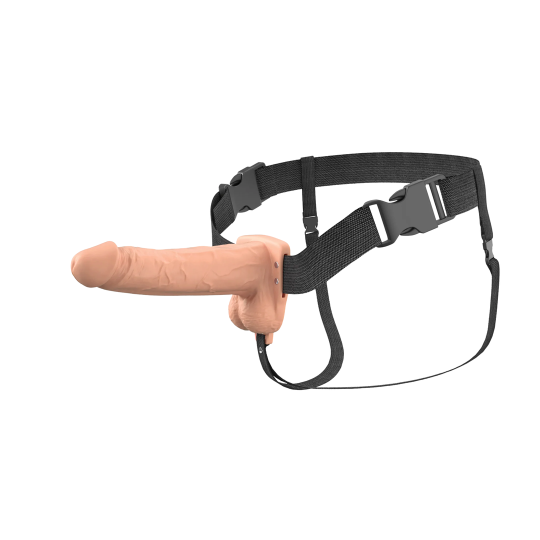 7 inch Fantasy X-Tensions Elite Vibrating Rechargeable Silicone Dual Density Hollow Strap-On full product view 