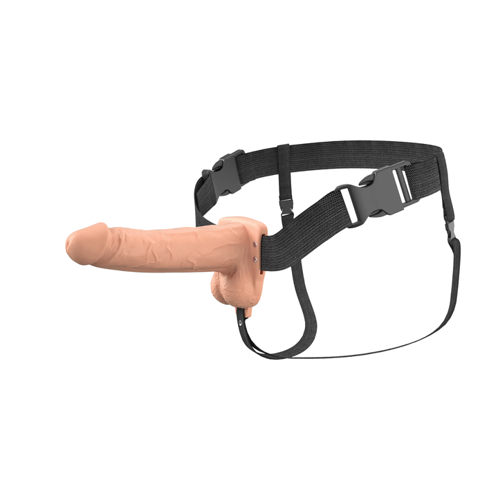 7 inch Fantasy X-Tensions Elite Vibrating Rechargeable Silicone Dual Density Hollow Strap-On full product view 