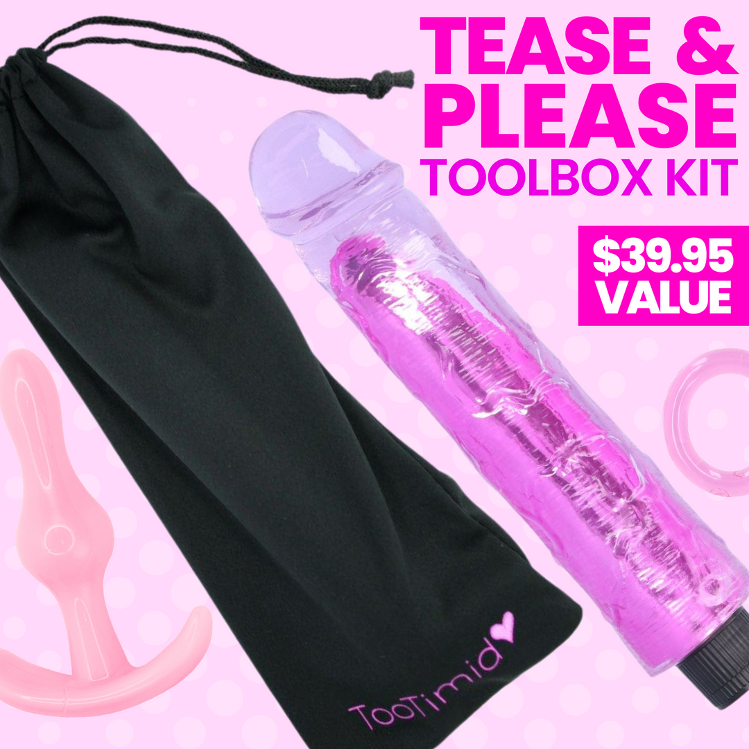 Tease & Please Toolbox Bundle | 4 Toy Promotion Kit TooTimid.com Tease & Please Toolbox Bundle | 4 Toy Promotion Kit TooTimid.com