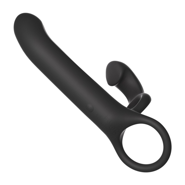 angled underside of Double Penetration Vibrating Couple's C-Ring 
