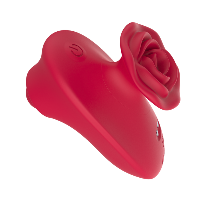 close up of power button on Rose Handle Clit Tapper 