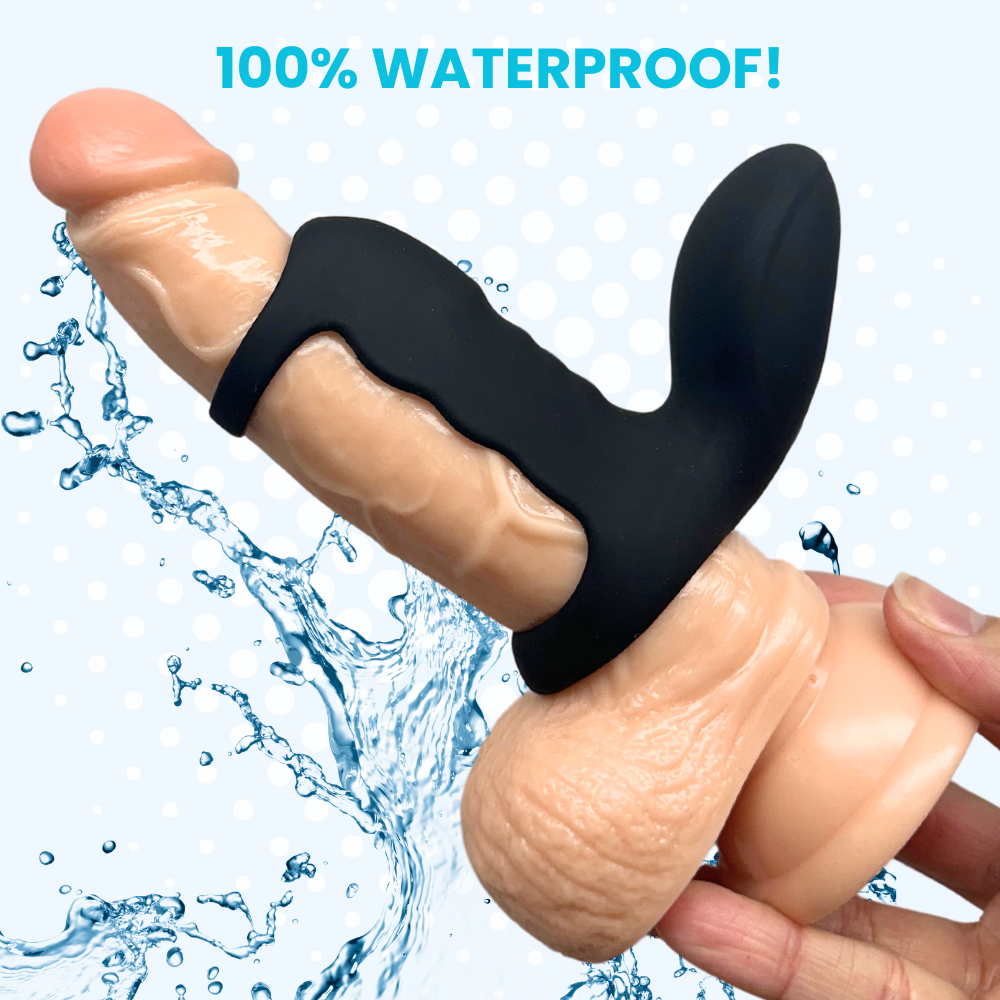 Vibrating Silicone Cock Cage With Clit Stimulator