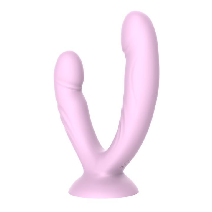 angled backside view of Suction-cup Double Penetration Vibrator
