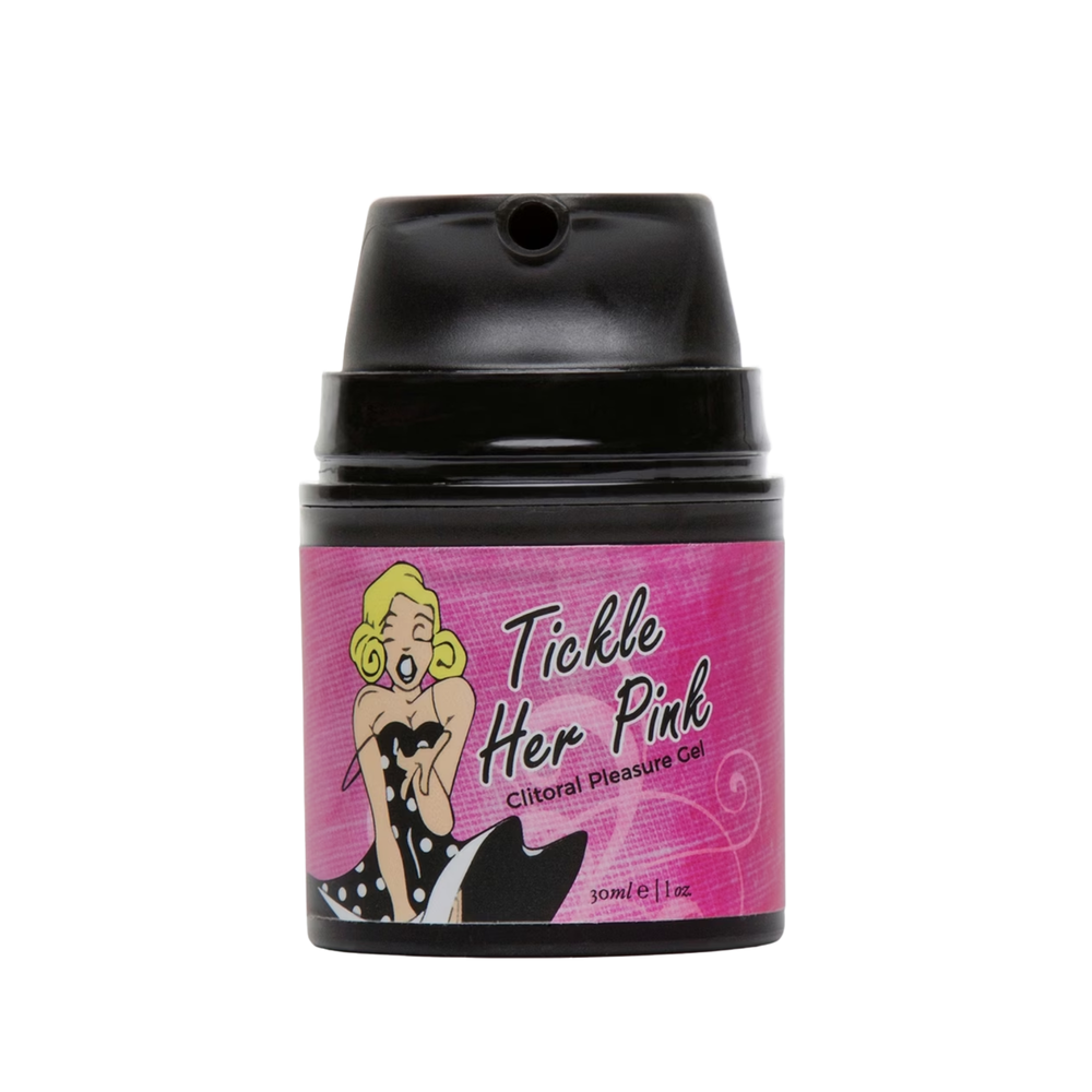 cap removed from Tickle Her Pink Clitoral Gel intimate organics 