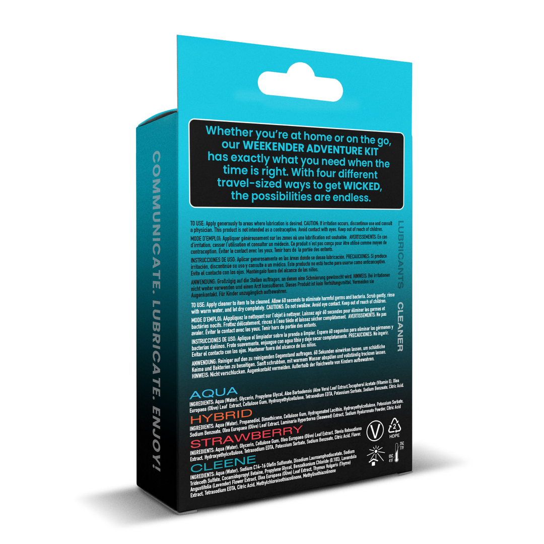 backside of Wicked Weekend Adventure Kit packaging 
