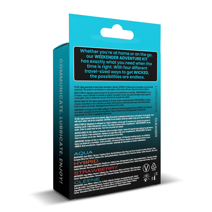 backside of Wicked Weekend Adventure Kit packaging 