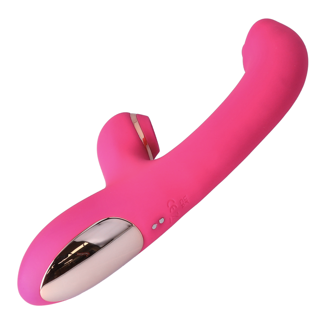 view of Pinpoint G-Spot Rotating Clit Suction Dual Action Vibrator underside 