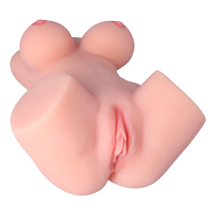 spread eagle super realistic pussy from Curvy Torso Masturbator