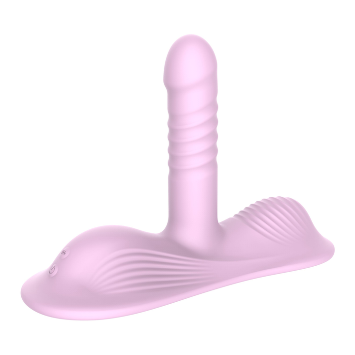 angled view of Thrusting Hands-free Vibrator by TooTimid 