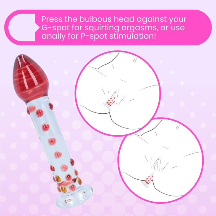 FREE Luxury Nubby Glass Dildo | G-spot or P-spot Play - Make Yourself Squirt!