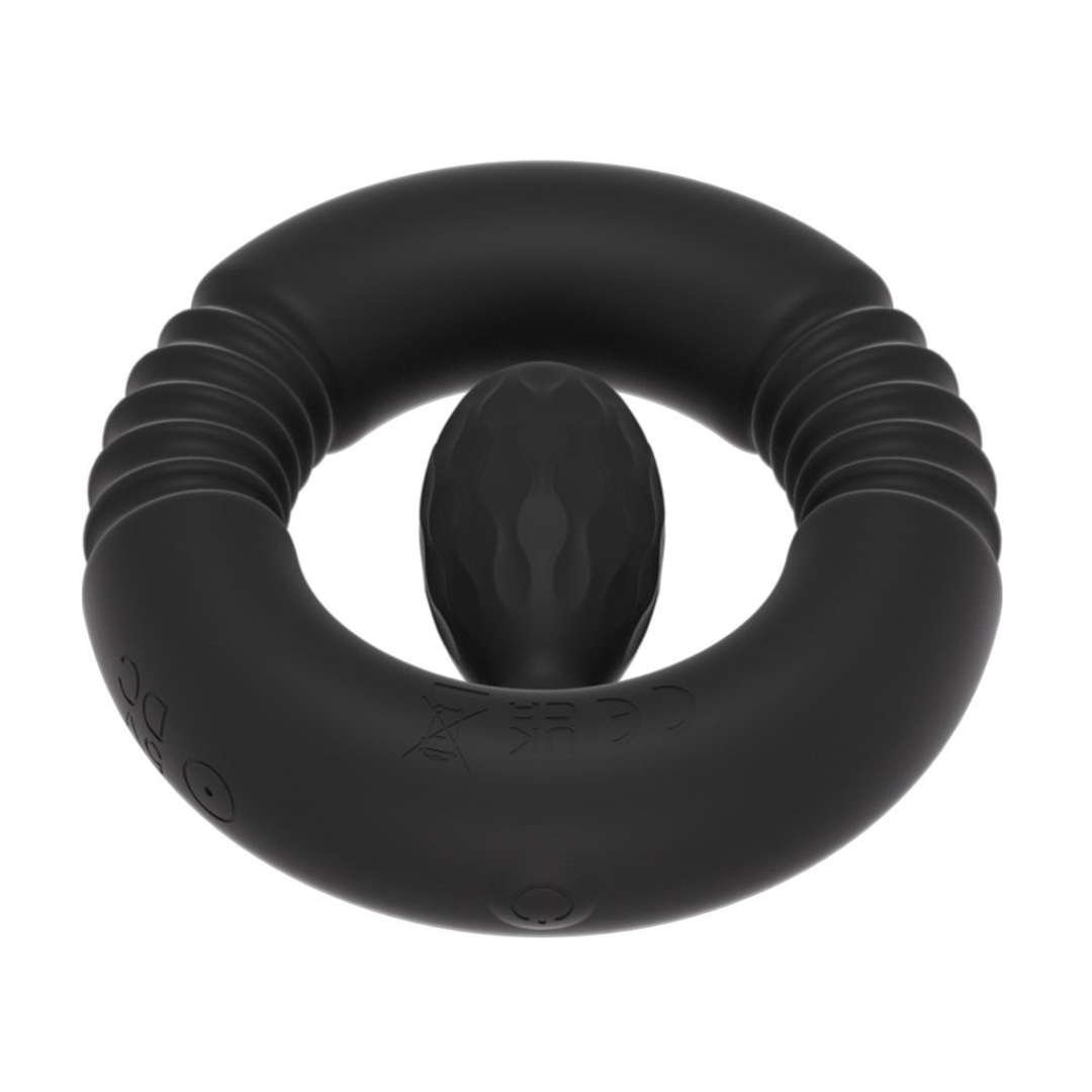 power button on Cock Ring with Vibrating Ball Stimulator 