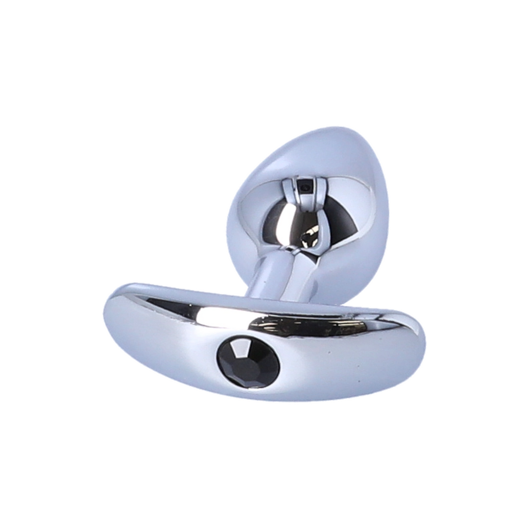 black crystal from Tapered Metal Butt Plug with Jewel & Detachable Screw Plug 
