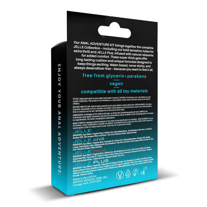 backside of packaging from Wicked Anal Adventure Kit