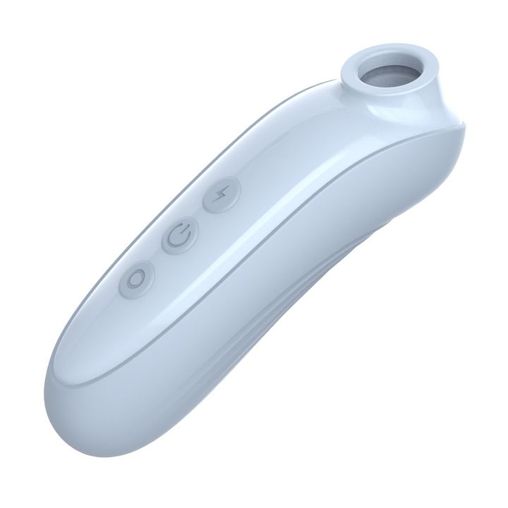 angled side view of Blue Air Pulse Toy with no attachments 