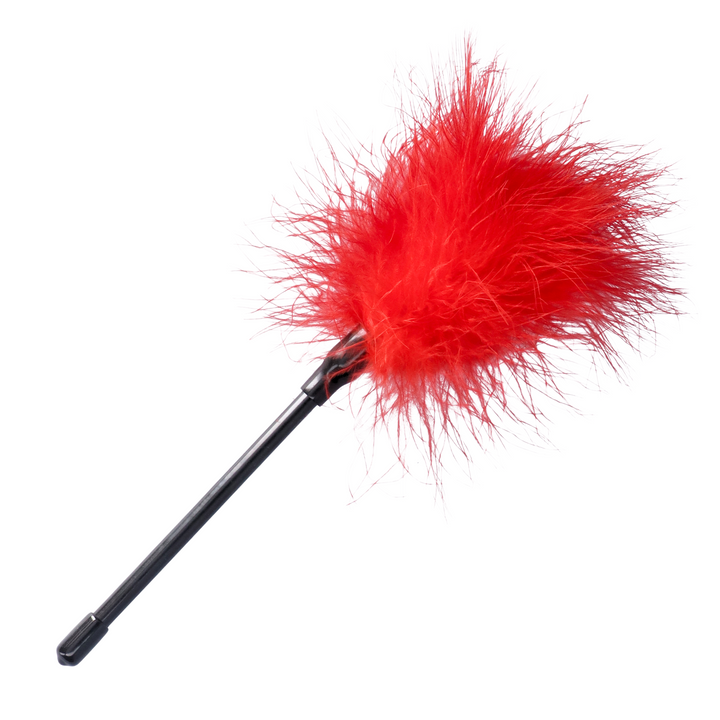 Red tickling feather