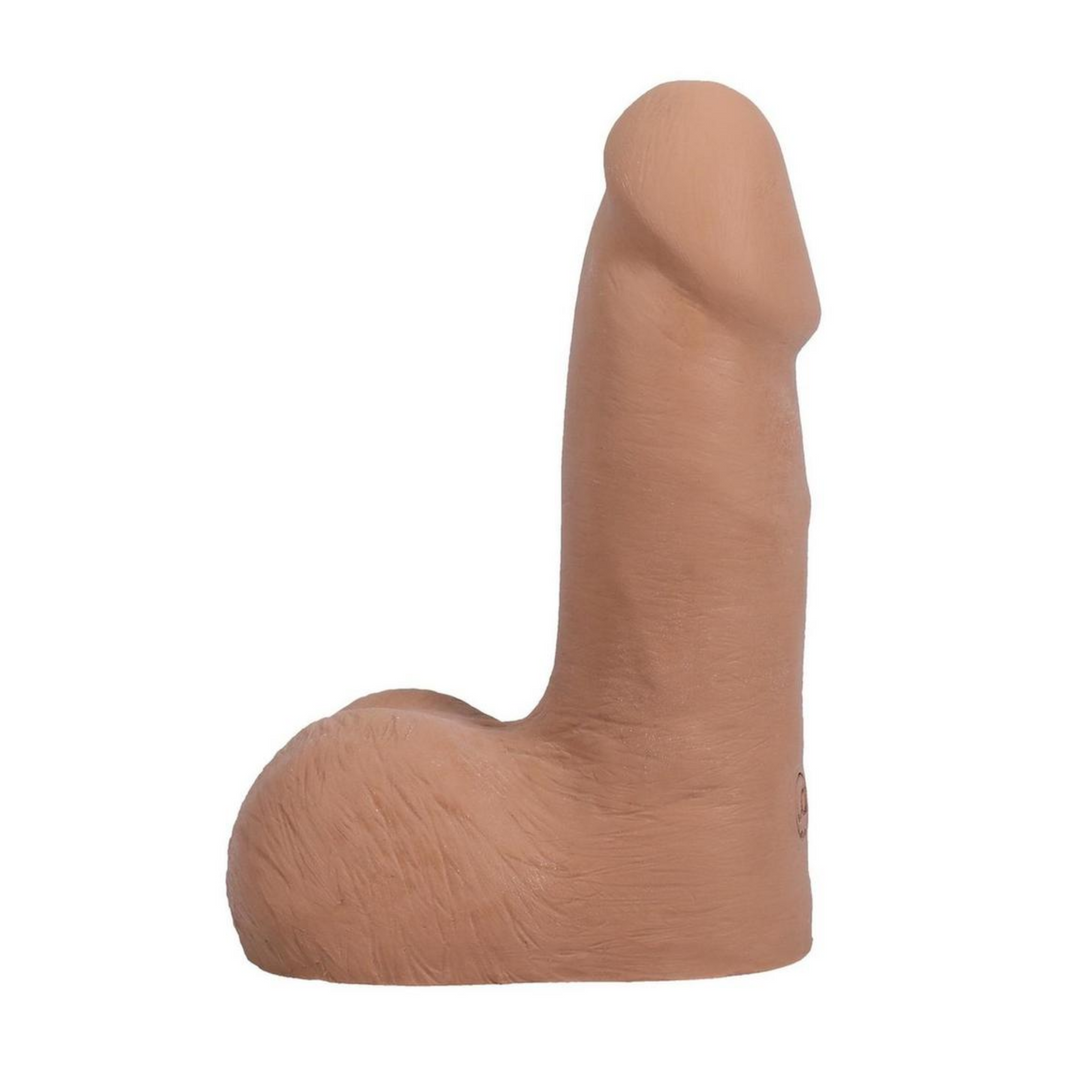 side view of 5 Inch Realistic Cock with Balls Ultraskyn Dildo 