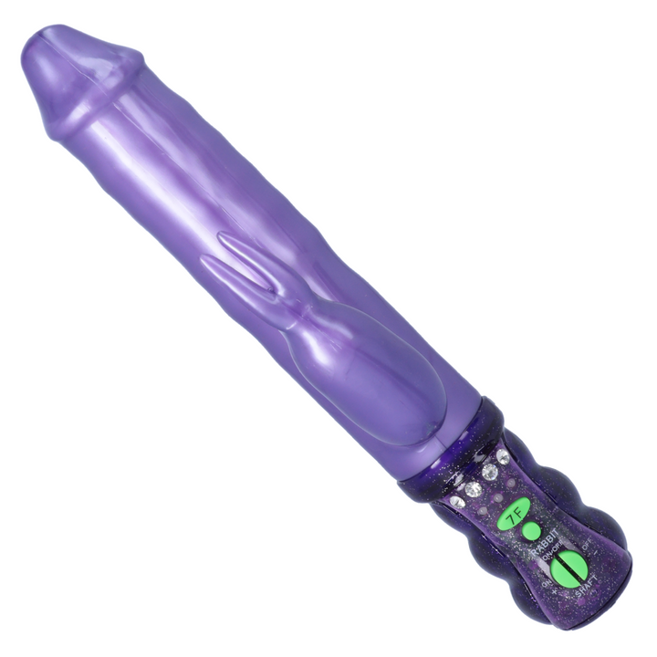 top view of bunny from throbbing rabbit adult toy 