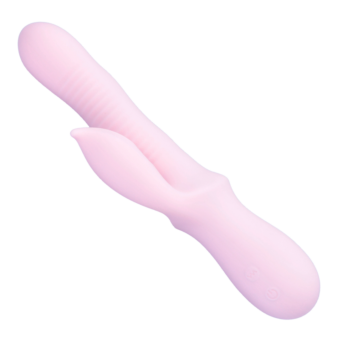 view of control buttons and ripples behind rabbit from pink wave rider 