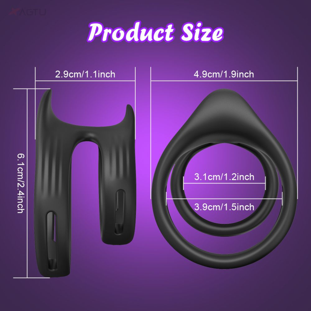 product size dimensions for Thick Double Cock Ring 