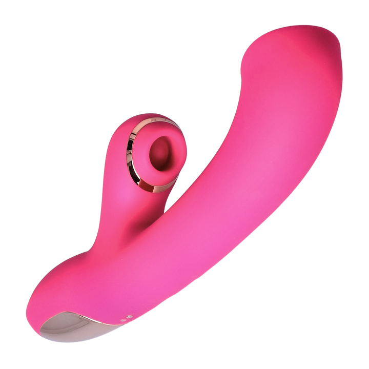 angled view of clitoral stimulator from Pinpoint G-Spot Rotating Clit Suction Dual Action Vibrator 