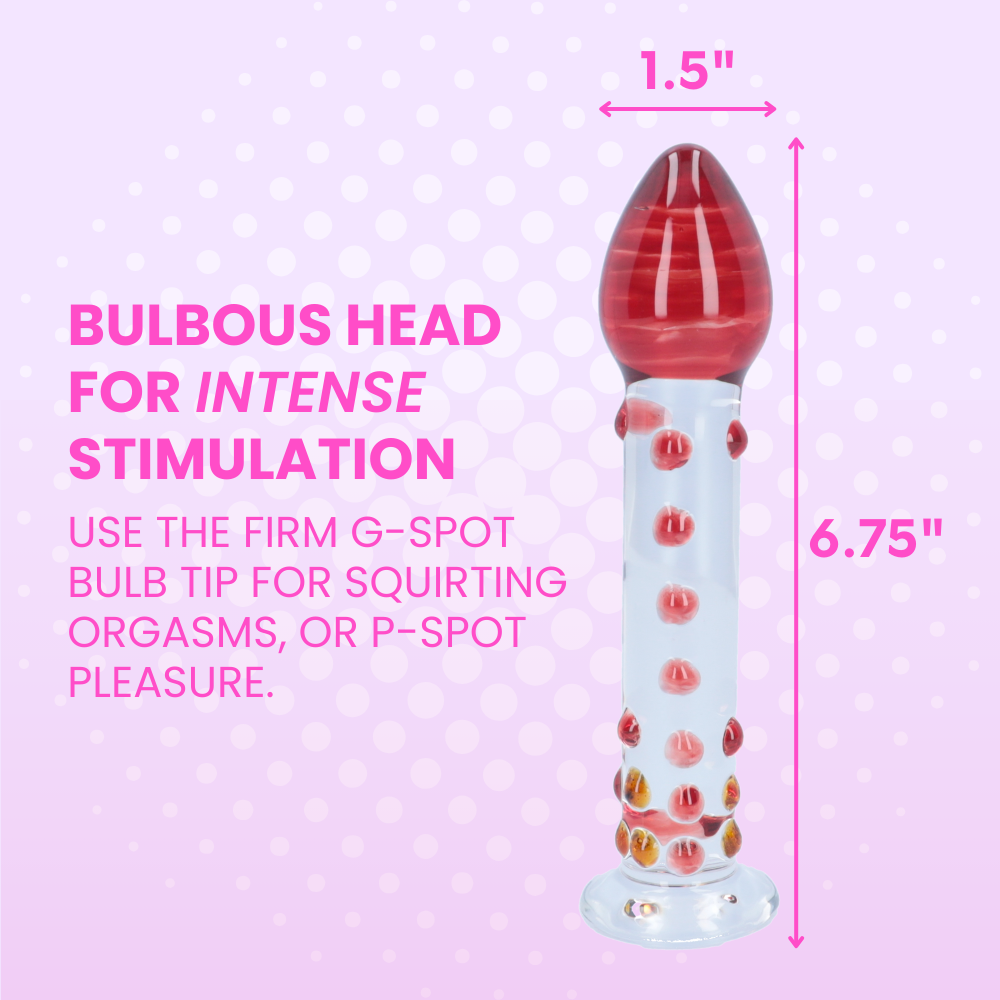 FREE Luxury Nubby Glass Dildo | G-spot or P-spot Play - Make Yourself Squirt!