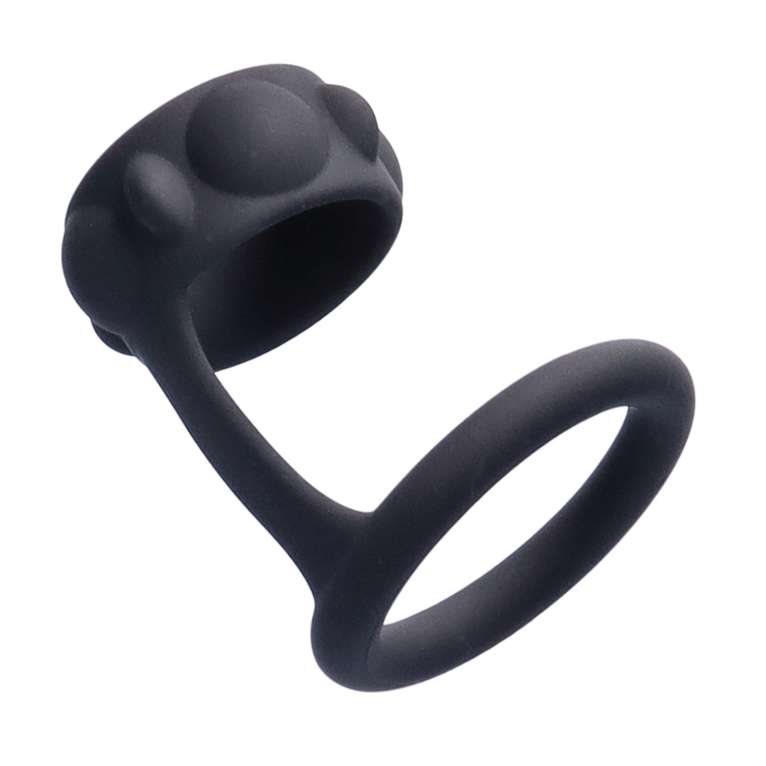 view of matte black Textured Cock and Ball Cage from Tootimid 