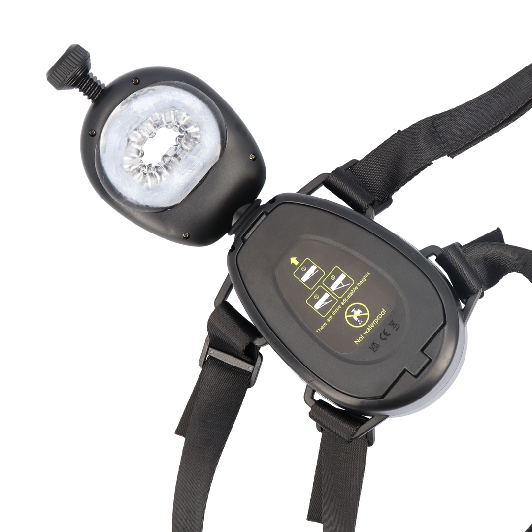 view of back panel instructions from Thrusting Masturbator with Remote and Adjustable Belts 