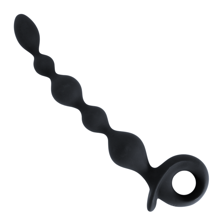 X-Long Vibrating Anal Beads laying flat 