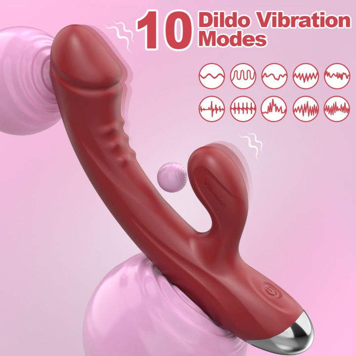 10 dildo vibration modes The Hop To It Rabbit Vibrator matte red luxury vibrator 