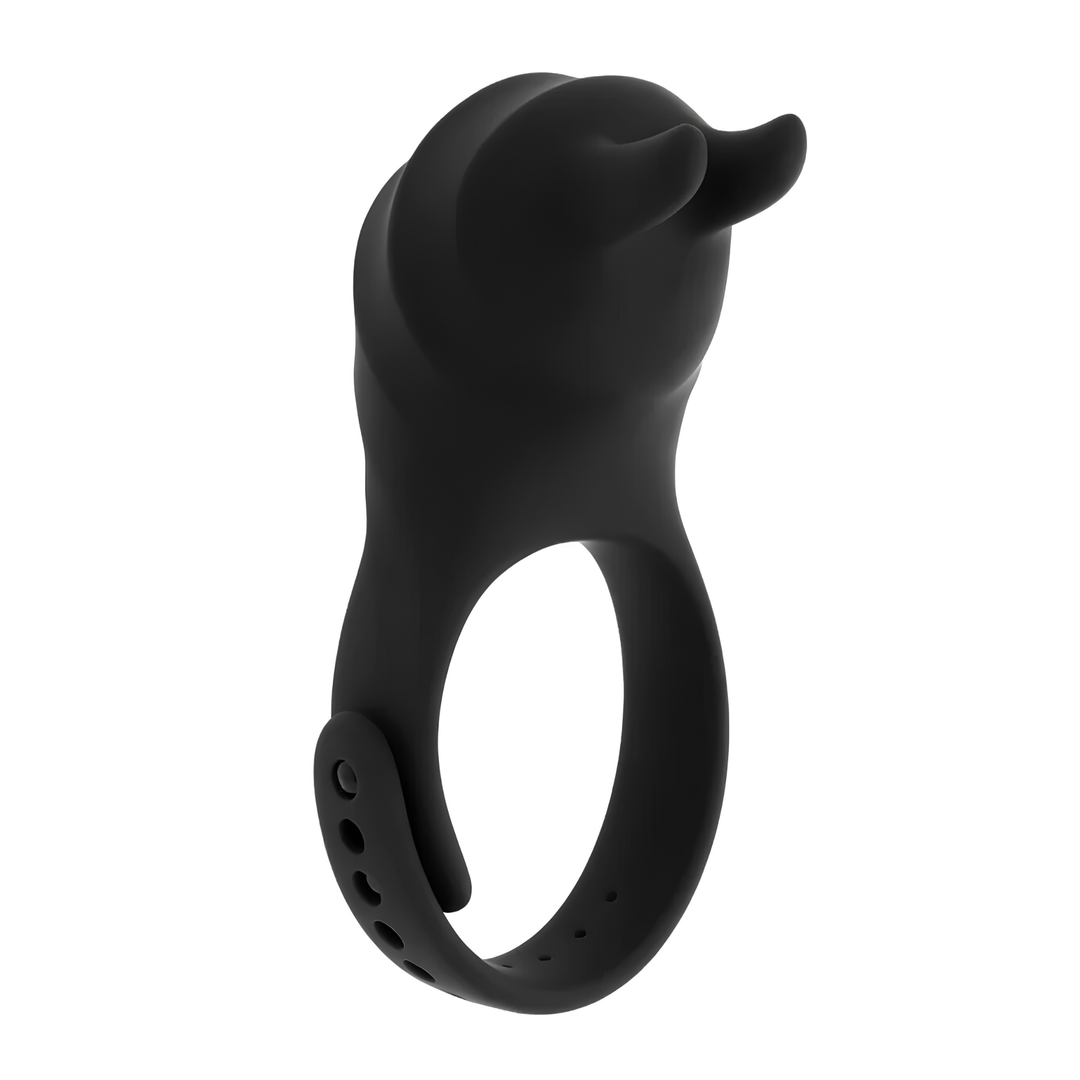 angled side view of Adjustable Vibrating Couple's Cock Ring