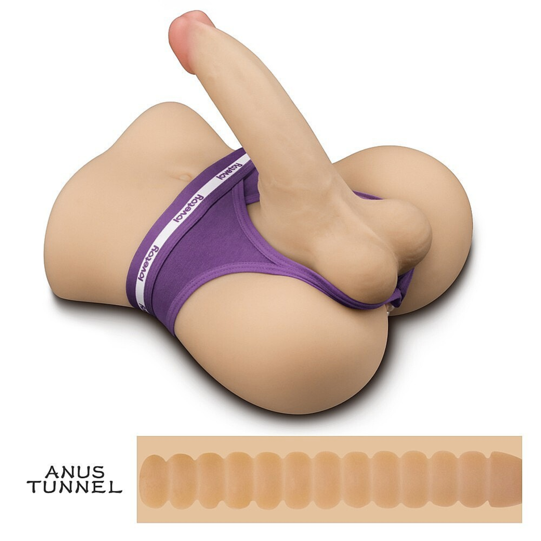 view of ribbed anal tunnel from Male Torso Masturbator with Rideable Cock and Textured Ass Streetgirls 