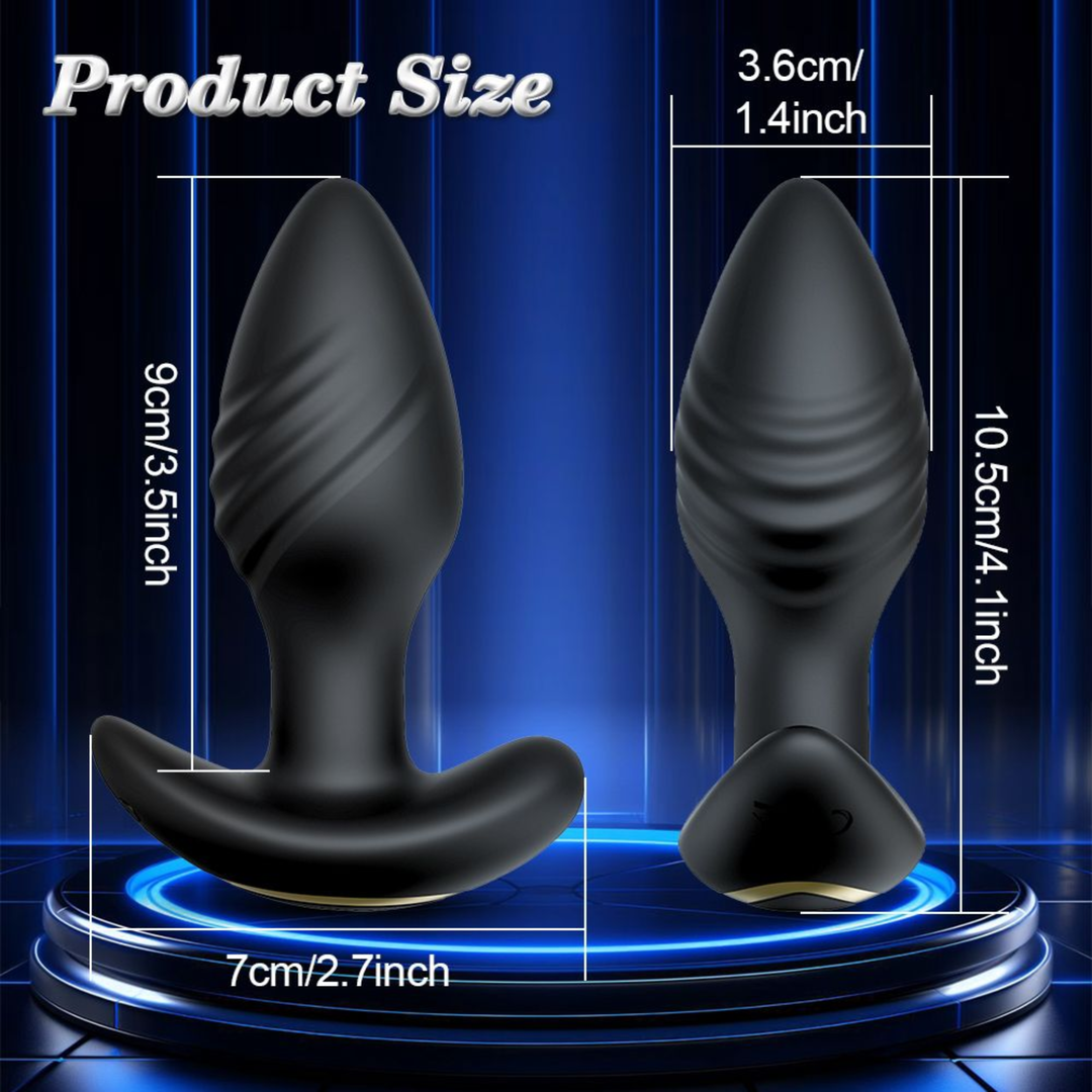 product size dimensions for Vibrating and Rotating Butt Plug  